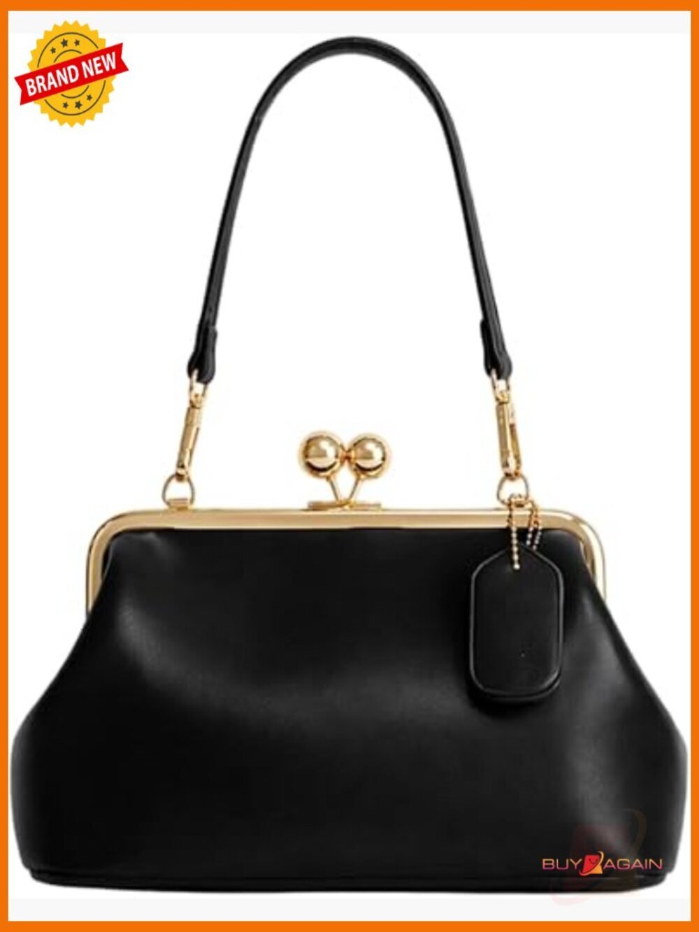 Slouchy Kiss Lock Crossbody Bag Crescent Hobo Shoulder Purse